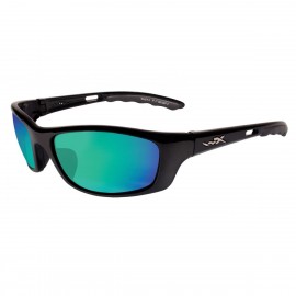 P-17 - Polarized Emerald Green Lens with Gloss Black Frame
