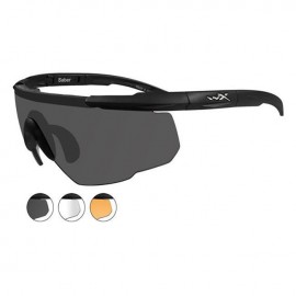 Wiley X SABER ADVANCED - Grey/Clear/Rust Changeable Lens with Matte Black Frame